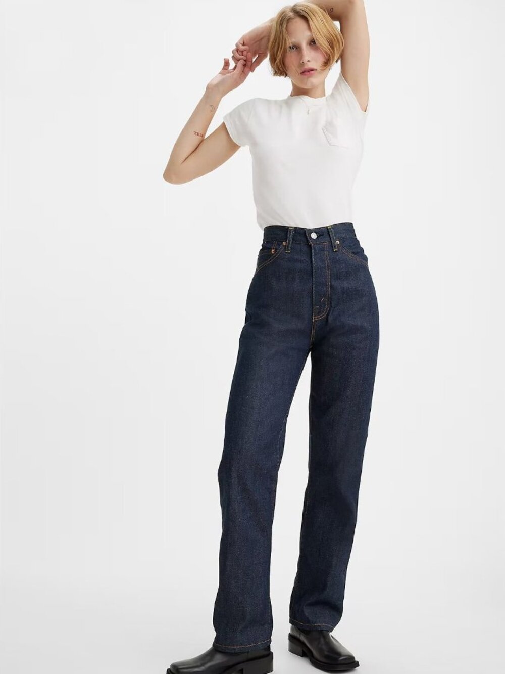 Levi's Vintage Clothing 1950s 701 Jeans High Rise Straight Selvedge Dark Indigo